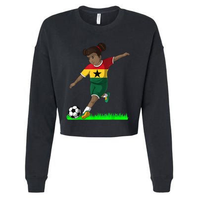 Ghanaian Soccer  Ghana Flag Jersey Football Fans Cropped Pullover Crew