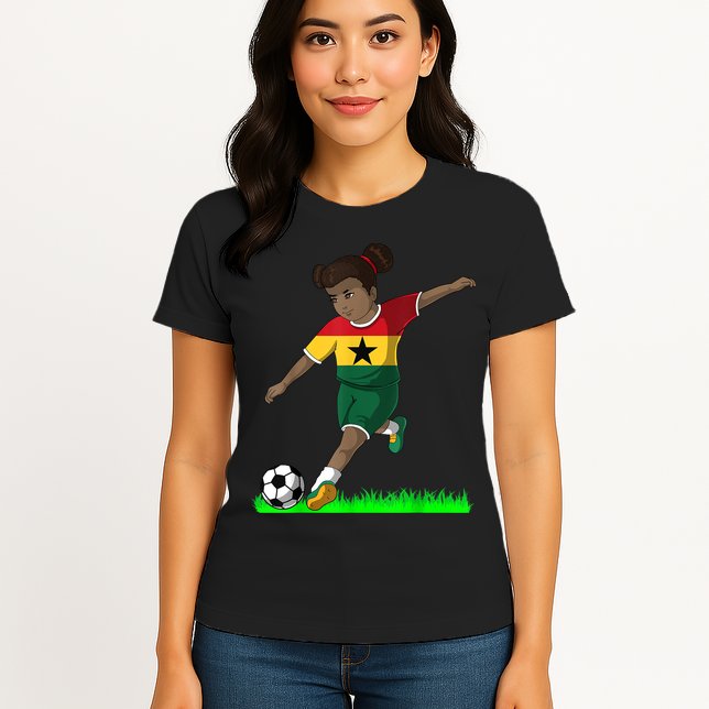 Ghanaian Soccer  Ghana Flag Jersey Football Fans Womens T-Shirt