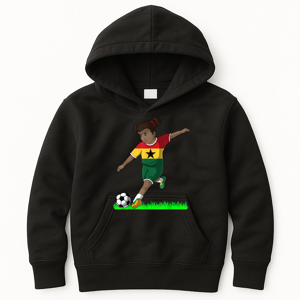 Ghanaian Soccer  Ghana Flag Jersey Football Fans Kids Hoodie