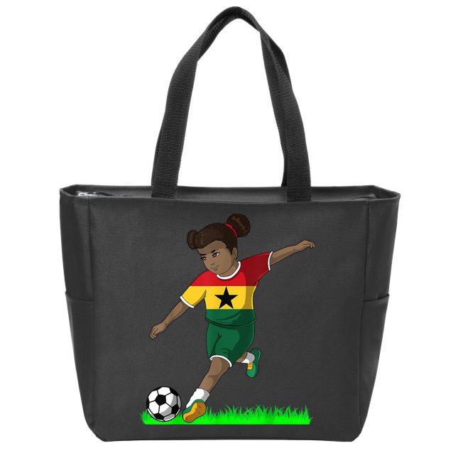Ghanaian Soccer  Ghana Flag Jersey Football Fans Zip Tote Bag