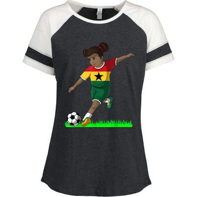 Ghanaian Soccer  Ghana Flag Jersey Football Fans Enza Ladies Jersey Colorblock Tee