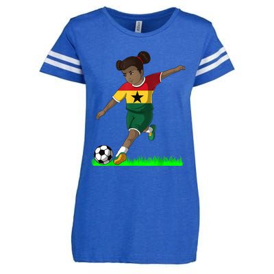 Ghanaian Soccer  Ghana Flag Jersey Football Fans Enza Ladies Jersey Football T-Shirt