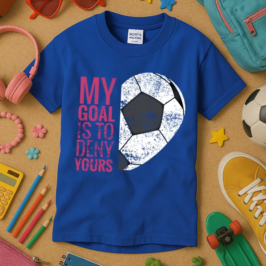 Goalkeeper Soccer Goalie I My Goal Is To Deny Yours Gift Kids T-Shirt