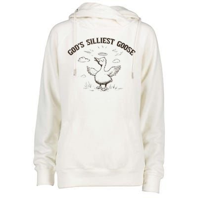 GodS Silliest Goose Funny Goose Sarcastic Vintage 90s Womens Funnel Neck Pullover Hood