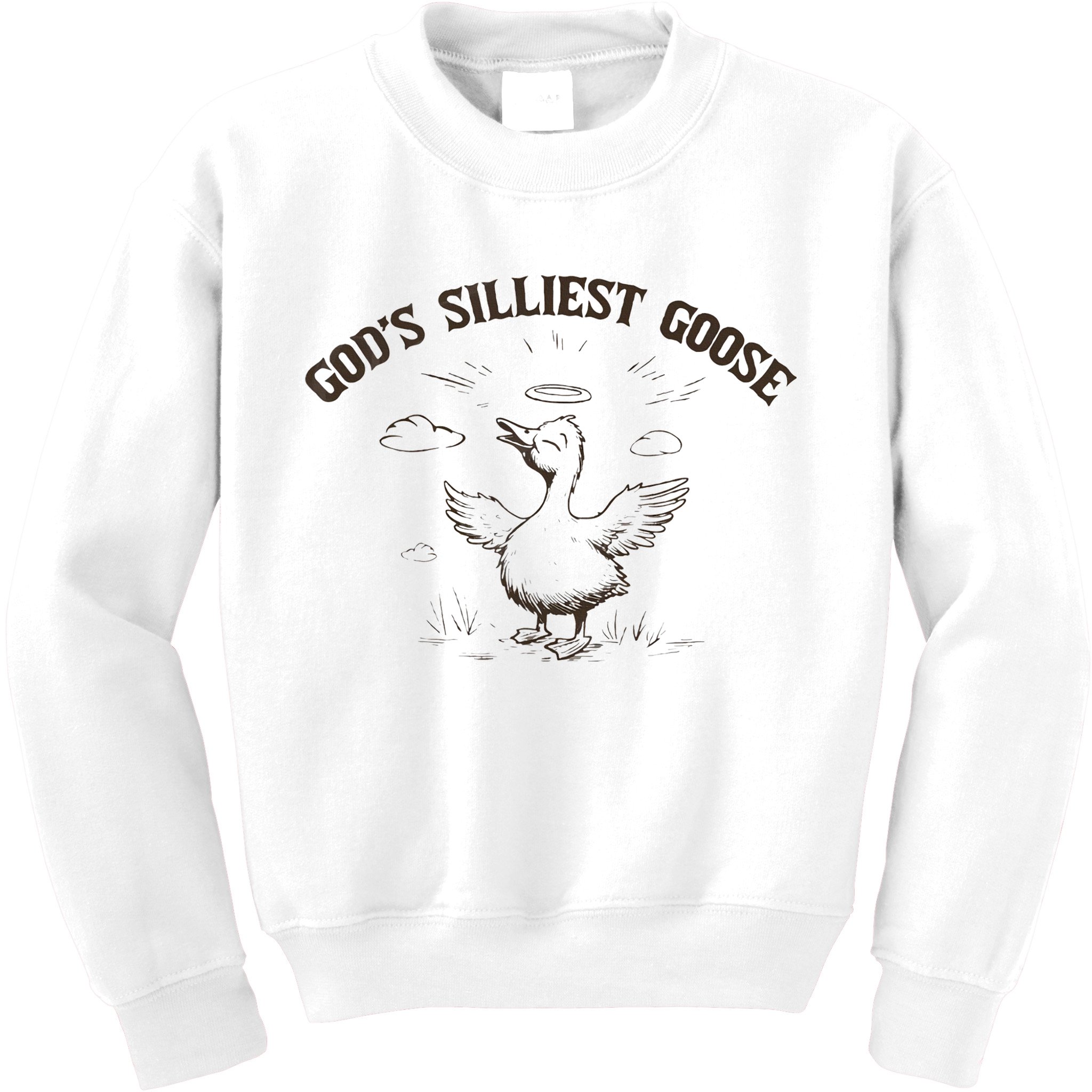 GodS Silliest Goose Funny Goose Sarcastic Vintage 90s Kids Sweatshirt