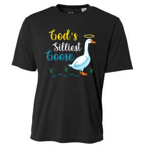 Gods Silliest Goose On The Loose Funny Goose Lover Cooling Performance Crew T-Shirt