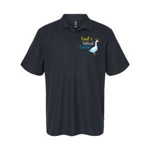 Gods Silliest Goose On The Loose Funny Goose Lover Softstyle Adult Sport Polo