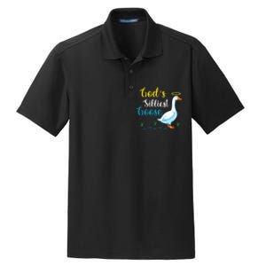 Gods Silliest Goose On The Loose Funny Goose Lover Dry Zone Grid Polo