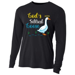 Gods Silliest Goose On The Loose Funny Goose Lover Cooling Performance Long Sleeve Crew