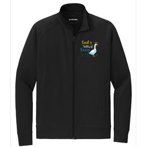 Gods Silliest Goose On The Loose Funny Goose Lover Stretch Full-Zip Cadet Jacket