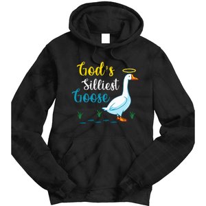 Gods Silliest Goose On The Loose Funny Goose Lover Tie Dye Hoodie