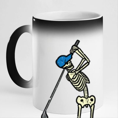 Golfer Skeleton Golf Player Halloween Costumedad 11oz Black Color Changing Mug