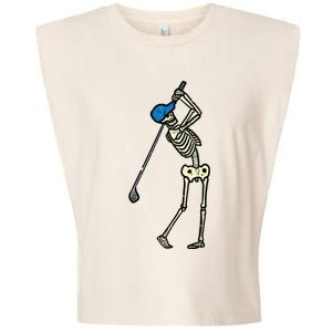 Golfer Skeleton Golf Player Halloween Costumedad Garment-Dyed Women's Muscle Tee