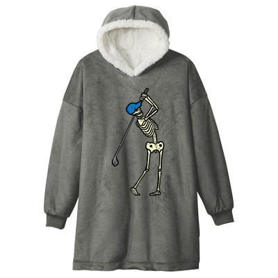 Golfer Skeleton Golf Player Halloween Costumedad Hooded Wearable Blanket