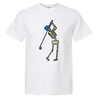 Golfer Skeleton Golf Player Halloween Costumedad Garment-Dyed Heavyweight T-Shirt