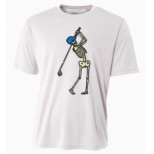 Golfer Skeleton Golf Player Halloween Costumedad Cooling Performance Crew T-Shirt