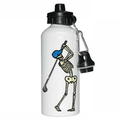 Golfer Skeleton Golf Player Halloween Costumedad Aluminum Water Bottle