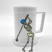 Golfer Skeleton Golf Player Halloween Costumedad Beer Stein