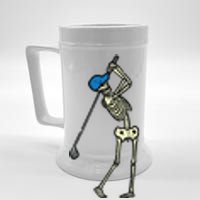 Golfer Skeleton Golf Player Halloween Costumedad Beer Stein