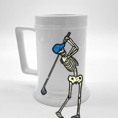 Golfer Skeleton Golf Player Halloween Costumedad Beer Stein