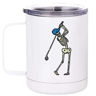 Golfer Skeleton Golf Player Halloween Costumedad 12 oz Stainless Steel Tumbler Cup