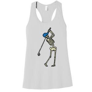 Golfer Skeleton Golf Player Halloween Costumedad Women's Racerback Tank