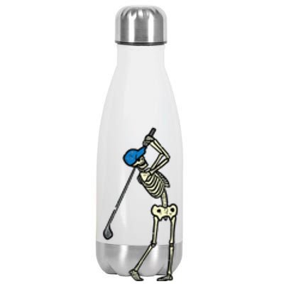 Golfer Skeleton Golf Player Halloween Costumedad Stainless Steel Insulated Water Bottle