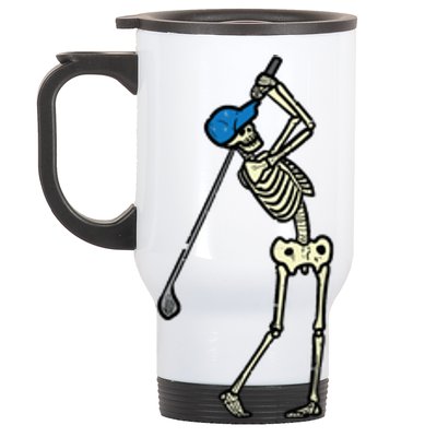 Golfer Skeleton Golf Player Halloween Costumedad Stainless Steel Travel Mug