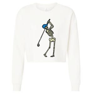 Golfer Skeleton Golf Player Halloween Costumedad Cropped Pullover Crew