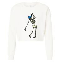 Golfer Skeleton Golf Player Halloween Costumedad Cropped Pullover Crew