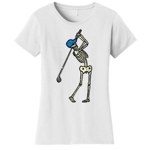 Golfer Skeleton Golf Player Halloween Costumedad Women's T-Shirt