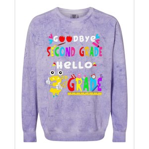 Goodbye Second Grade Hello 3rd Grade Funny Back To School Colorblast Crewneck Sweatshirt