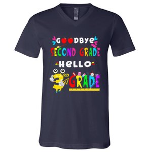 Goodbye Second Grade Hello 3rd Grade Funny Back To School V-Neck T-Shirt