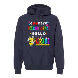 Goodbye Second Grade Hello 3rd Grade Funny Back To School Premium Hoodie