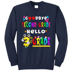 Goodbye Second Grade Hello 3rd Grade Funny Back To School Tall Sweatshirt