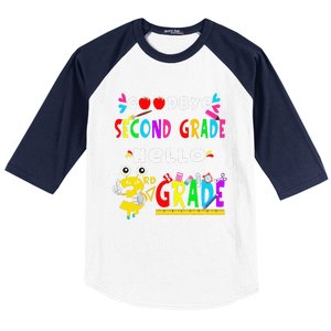 Goodbye Second Grade Hello 3rd Grade Funny Back To School Baseball Sleeve Shirt