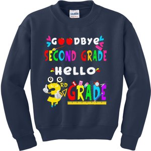 Goodbye Second Grade Hello 3rd Grade Funny Back To School Kids Sweatshirt