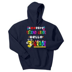 Goodbye Second Grade Hello 3rd Grade Funny Back To School Kids Hoodie