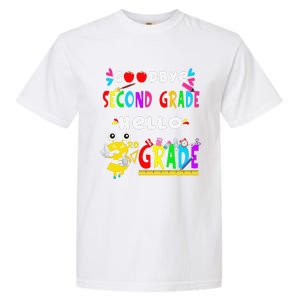 Goodbye Second Grade Hello 3rd Grade Funny Back To School Garment-Dyed Heavyweight T-Shirt