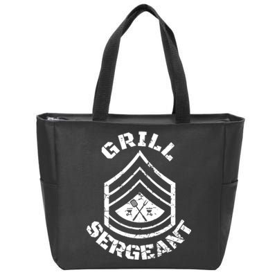 GRILL SERGEANT Grilling BBQ Dad Father's Zip Tote Bag