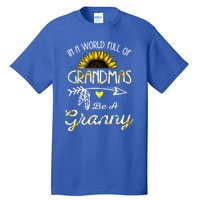 Grandma Sunflower Granny Funny Gift Cute Family Sunflower Lovers Gift Tall T-Shirt