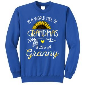 Grandma Sunflower Granny Funny Gift Cute Family Sunflower Lovers Gift Tall Sweatshirt