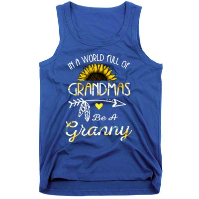 Grandma Sunflower Granny Funny Gift Cute Family Sunflower Lovers Gift Tank Top