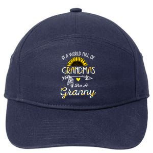 Grandma Sunflower Granny Funny Gift Cute Family Sunflower Lovers Gift 7-Panel Snapback Hat