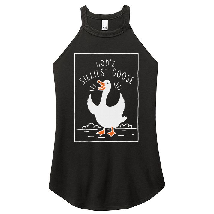GodS Silliest Goose Women's Perfect Tri Rocker Tank