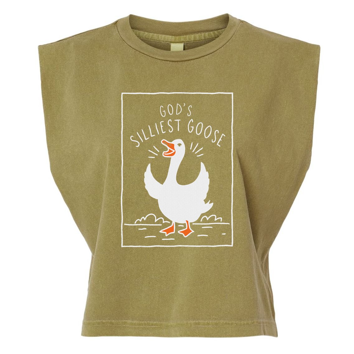 GodS Silliest Goose Garment-Dyed Women's Muscle Tee