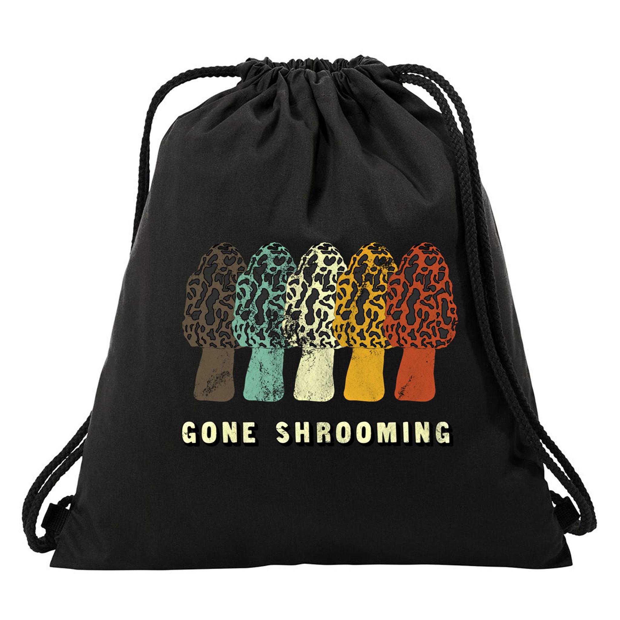 Gone Shrooming Gift Fun Mushroom Hunters Gift Drawstring Bag