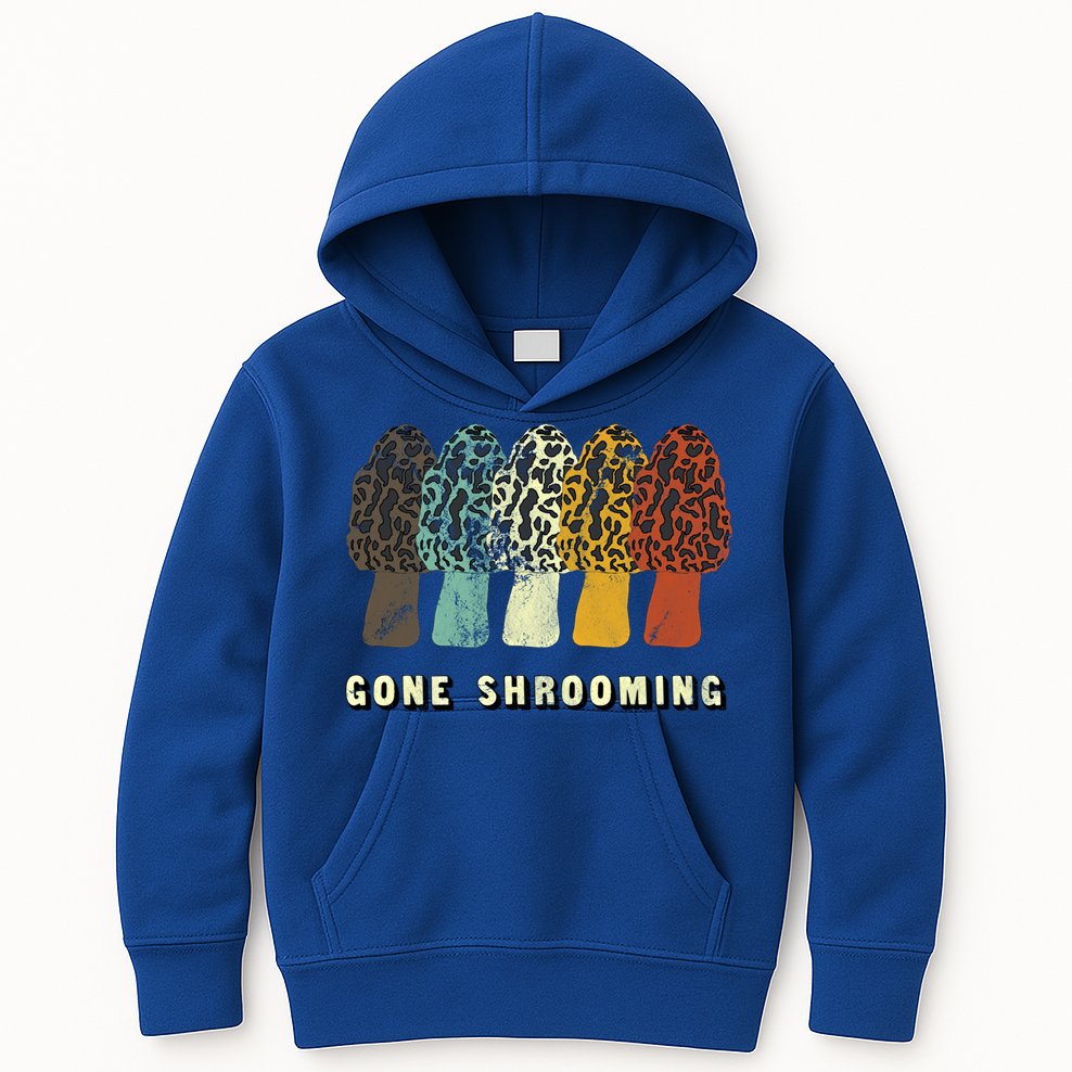 Gone Shrooming Gift Fun Mushroom Hunters Gift Kids Hoodie