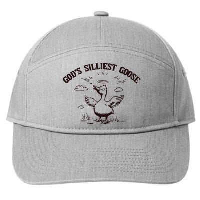 Gods Silliest Goose Funny Goose Sarcastic Vintage 7-Panel Snapback Hat