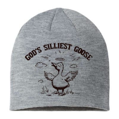 Gods Silliest Goose Funny Goose Sarcastic Vintage Sustainable Beanie